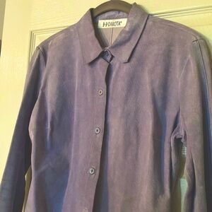 LEATHER LAVENDER SUEDE SHIRT
